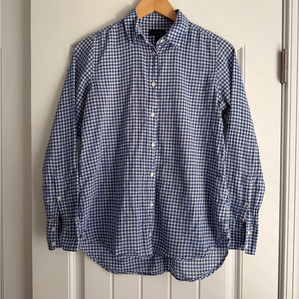 J. Crew Blue Gingham Shirt
